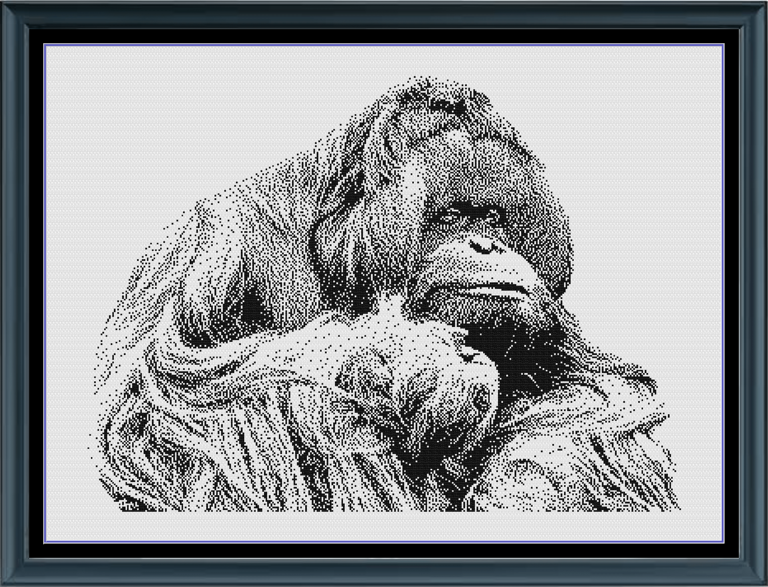 Stitching Jules Design Cross Stitch Pattern Orangutan Animal Monochrome Counted Cross-Stitch Pattern (Digital Download)